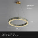 Blue Tiger Stripe LED Ring Ceiling Chandelier - Luxury Art Deco Brass Crystal Light by Ljojo