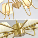 Modern Led Chandelier Lamp for Living Room by Ljojo - Simple Fabric Kitchen Dining Room Lighting