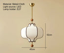 Japan Retro Fabric Pendant Light Chandelier Wooden Ball LED Mood for Living Room by Ljojo