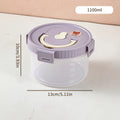 Ljojo 1100ml Clear Plastic Food Container Leak-proof Lunch Box