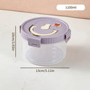 Ljojo 1100ml Clear Plastic Food Container with Leak-proof Lid