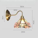 Antique Brass Stained Glass Chandelier Japanese Style Butterfly Lamp by Ljojo
