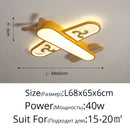 Airplane Ceiling Light LED Yellow Blue Wood Children's Room Hanging Light - Ljojo