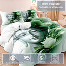 Ljojo Meditation Buddha Statues Pattern Duvet Cover Set