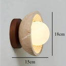 Yellow Travertine Ceiling Light: Japanese Wabi Sabi Stone Lamp by Ljojo