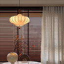 French Style Medieval Fabric Chandelier Pendant Lighting Solid Wood Hanging Lamp Ljojo