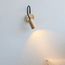 Ljojo LED Wall Sconce with Flexible Black Hose & Wood Accent