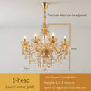 Ljojo Luxury Crystal Chandelier for Living & Dining Room - Elegant Golden Villa Candles Hanging Light
