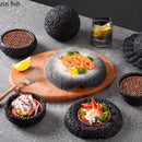 Ljojo Meteorite Texture Dining Plate Set for Sushi, BBQ, Japanese Cuisine & Desserts