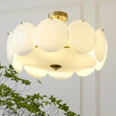 French Vintage Glass Ceiling Lamp Chandelier for Living Room by Ljojo