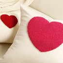 Ljojo Love Embroidered Valentine's Day Pillowcase Red White Lovers Towel Throw Cushion Cover