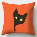 Ljojo Little Black Cat Pillowcase Set, 17.7" Sofa Pillowcase, Home Decor, Single-sided Print