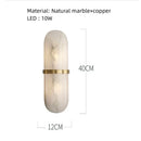 Ljojo Marble LED Wall Sconce Brass Lamp for Bedroom and Aisle