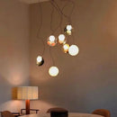 Ljojo Bubble Pendant Light Fixture Colored Glass Modern LED Dimmable Atmosphere Lighting