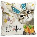 Easter Puppy Cat Egg Pattern Pillowcase - Ljojo Brand Home Decoration