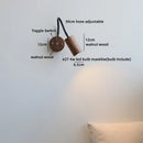 Ljojo LED Wall Lamps Indoor Art Square Round Ash Wood Lampshade Stair Light