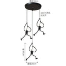 Ljojo Little Man Arts Chandelier LED Ceiling Lamp - Black E27 Pendant Light