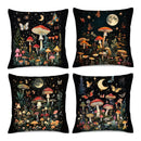 Enchanted Night Mushroom & Butterfly Pillow Cover for Sofa, Bedroom, Car - Ljojo