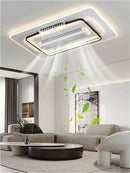 Nordic 6 Speed Remote Vaneless LED Ceiling Fan Light for Bedroom Dining Room by Ljojo