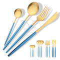 Ljojo 16-Piece Red Gold Matte Stainless Steel Cutlery Set
