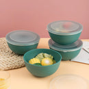 Ljojo 4pcs Bowl Set with Lid & Bento Box for Camping, Picnic, Kitchen Essentials