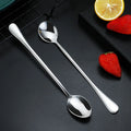 Ljojo Long Handle Stainless Steel Coffee Spoon Ice Cream Dessert Korean Style Tableware