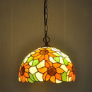 12-inch American-style Embankment Flower Chandelier: Tiffany Glass Lighting by Ljojo for Milk Tea Shop & Coffee Restaurant