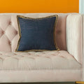 Ljojo Linen Farmhouse Cushion Cover with Hemp Rope Edging - 45x45cm