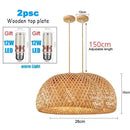 Bamboo Wicker Pendant Chandelier Hand Woven E27 Ceiling Light by Ljojo