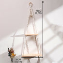 Ljojo™ Wooden Bead 2-Tier Wall Shelf for Boho Home Decor