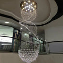Ljojo Long Spiral LED Chandelier for Modern Dining Room & Living Spaces