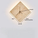 Ljojo LED Wall Clock Yellow Stone Light for Modern Nordic Decor