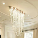 Ljojo LED Crystal Chandelier, Luxury Oval Design for Dining, Living, Restaurant, Shop