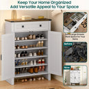 Ljojo™ 5-Tier Wooden Shoe Storage Cabinet with Adjustable Shelves and Drawer