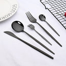 30-Piece Pink Silver Stainless Steel Dinnerware Set by Ljojo