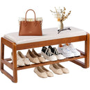 Ljojo™ Shoe Bench with Leather Cushion: Waterproof, 550LBS Capacity Shoe Rack