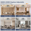 Ljojo 50cm Smart Ceiling Fan with Light Remote Control for Bedroom