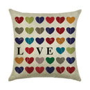 Ljojo Linen Pillowcase 45*45cm for Household Sofa Decor - Love Letter Series