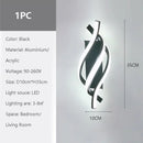 LED Wall Lamp Modern Minimalist Black White Line Decor Bedroom Light by Ljojo
