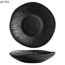 Ljojo Matte Striped Ceramic Deep Plate Set - Creative Tableware for Restaurants