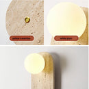 Ljojo LED Wall Light: Modern Nordic Yellow Travertine Glass Bedside Lamp
