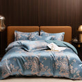 Ljojo Luxury Jacquard Bedding Set - European Style Satin Duvet Cover for Double Bed