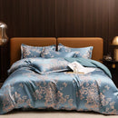 Ljojo Luxury Jacquard Bedding Set - European Style Satin Duvet Cover for Double Bed