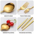 Ljojo Luxe Gold Stainless Steel Cutlery Set with Knife and Fork - Set of 48