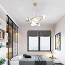 Ljojo LED Glass Ball Chandelier Earth Pendant Lamp - Artistic Circular Hanging Lights