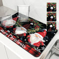 Christmas Pygmy Berry Drying Mat - Ljojo Absorbent Non-Slip Kitchen Counter Mat