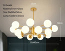 Ljojo Modern Lustrous Glass Chandelier Ceiling Light Elegant Indoor Lighting for Living Room Dining Room