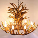 Retro Antler Hanging Lamp Vintage Deer Chandelier Luminaria for Living Room by Ljojo