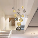 Clear Glass Ball Staircase Pendant Lighting for Living Room by Ljojo