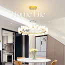 Ljojo Luxury Petals Crystal Chandelier for Living Room, Bedroom, and Restaurant